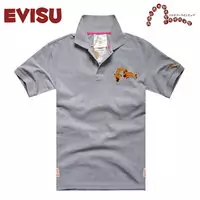 t shirt evisu coton discount hombre 2013 japan poisson rouge gris